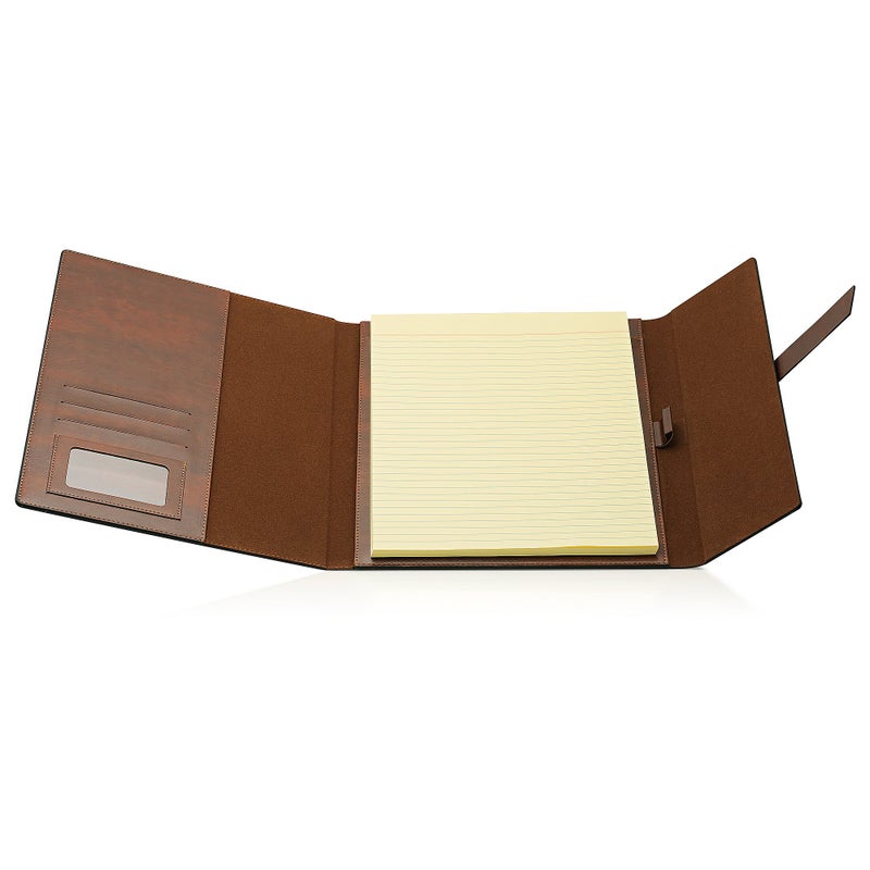GALLAWAY LEATHER Padfolio Portfolio Folder â€“ Slim Portfolio Folio Organizer Holder for Letter Legal A4 Note Pads Notebooks for Men Women Refillable Business Leather Portfolio Binder, Dark Chocolate - Image 2